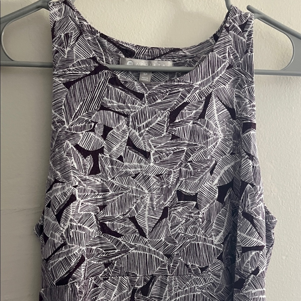 Athleta Black and White Geometric Midi Dress - Picture 2 of 6